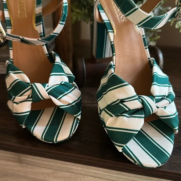 NIB | Sezane Editions ‘Carmela’ High Sandals Green Str… - Picture 6 of 12